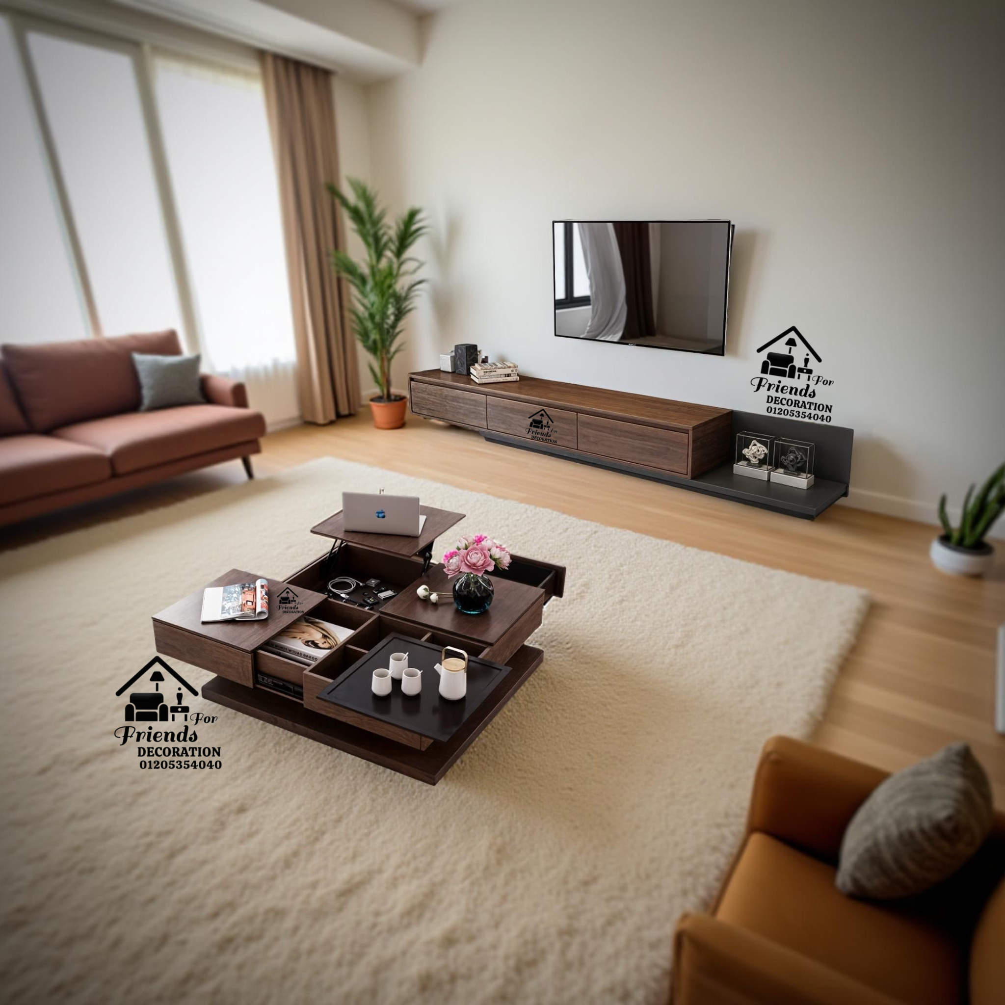 Set of TV unit with coffee table Zxc 502 - Friends 